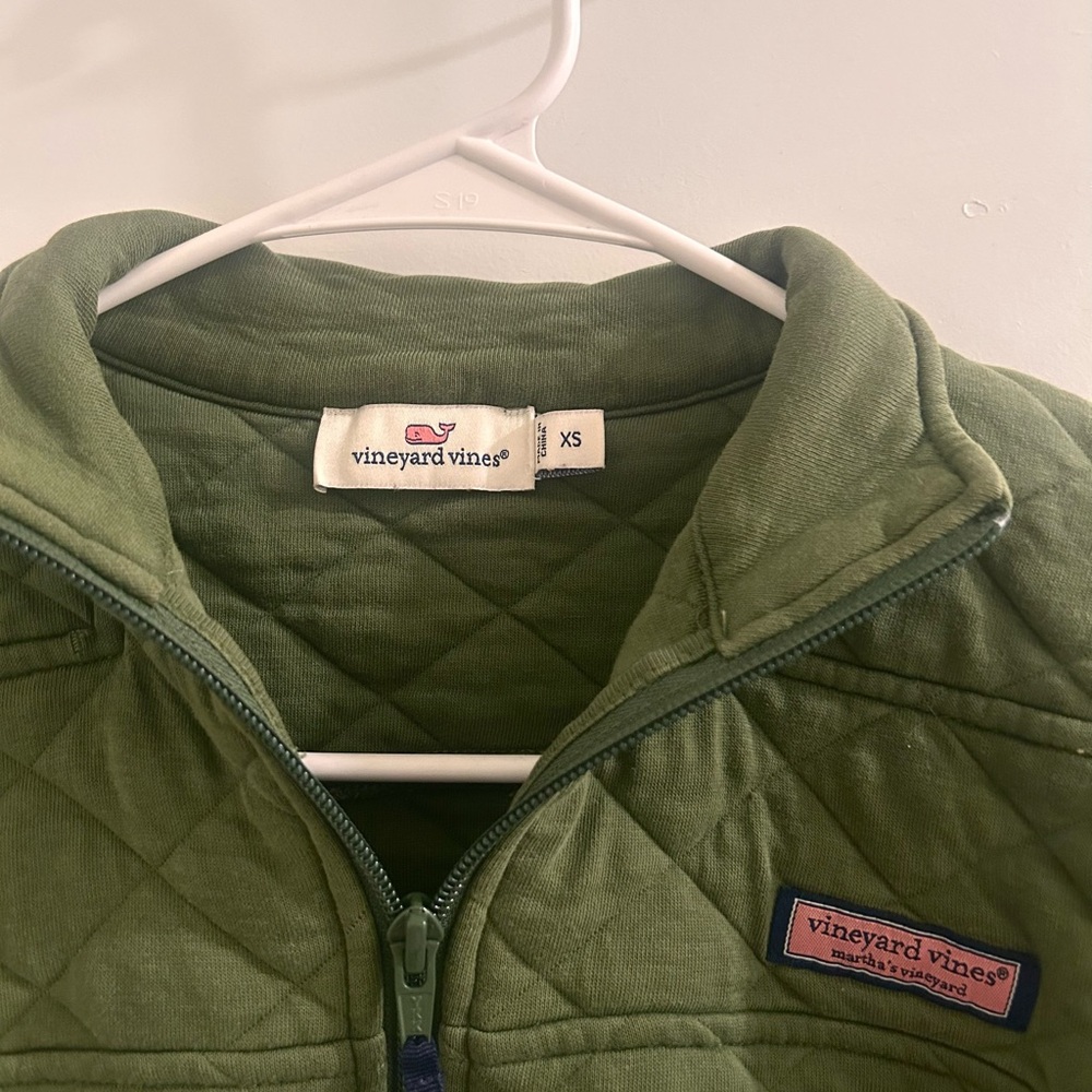 Vineyard Vines Olive Quilted Pullover - image 2